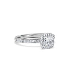 Beatrice Lab Diamond Halo Engagement Ring in Platinum 1ct F/VS1