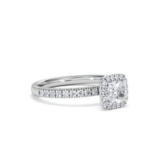 Beatrice Diamond Halo Engagement Ring in Platinum 1ct H/SI