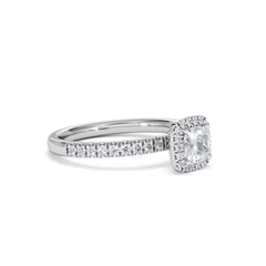 Beatrice Diamond Halo Engagement Ring in Platinum 1ct H/SI