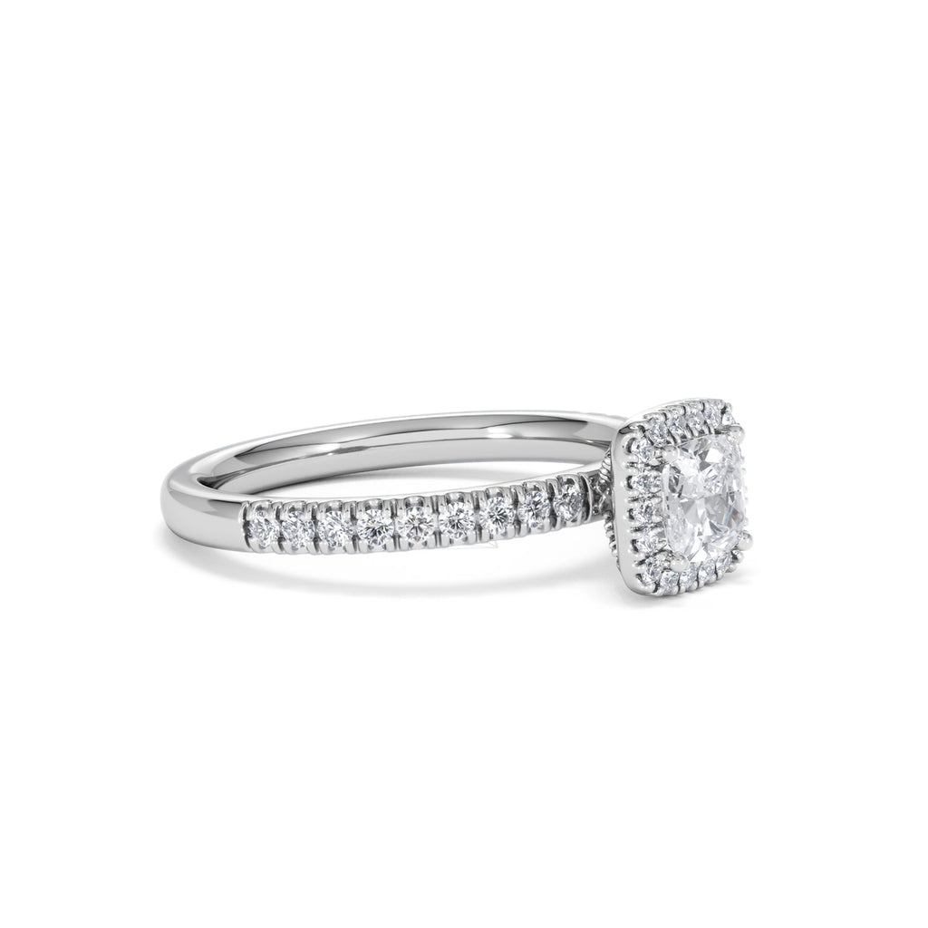 Beatrice Diamond Halo Engagement Ring in Platinum 1ct G/VS