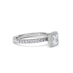 Beatrice Lab Diamond Halo Engagement Ring in Platinum 1ct F/VS1