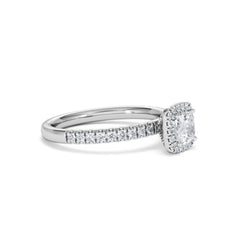 Beatrice Diamond Halo Engagement Ring 18K White Gold 1ct G/VS2
