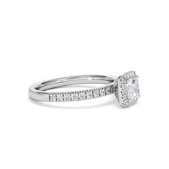 Beatrice Diamond Halo Engagement Ring in Platinum 1ct H/SI