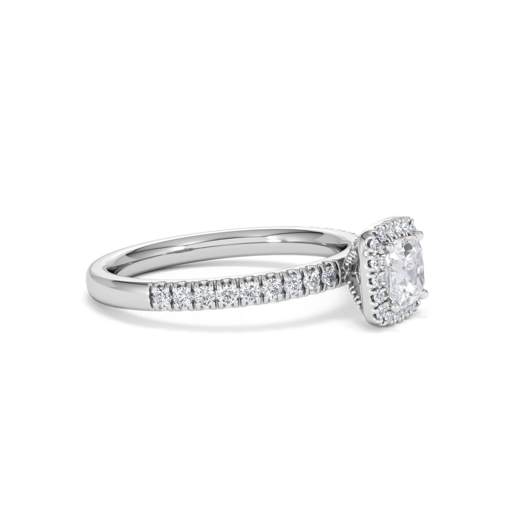 Beatrice Diamond Halo Engagement Ring in Platinum 1ct G/VS