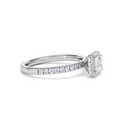 Beatrice Diamond Halo Engagement Ring in Platinum 1ct G/VS