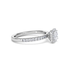Beatrice Lab Diamond Halo Engagement Ring 18K White Gold 1ct F/VS1