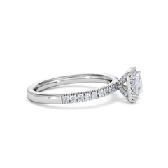 Beatrice Lab Diamond Halo Engagement Ring 18K White Gold 1ct F/VS1