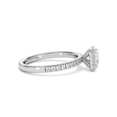Beatrice Lab Diamond Halo Engagement Ring 18K White Gold 1ct F/VS1