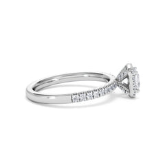 Beatrice Lab Diamond Halo Engagement Ring in Platinum 1ct F/VS1