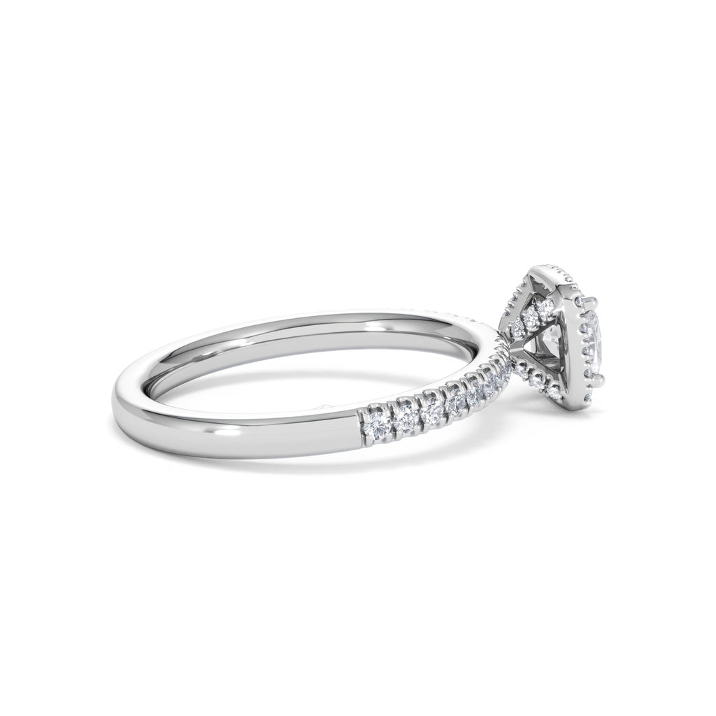 Beatrice Lab Diamond Halo Engagement Ring in Platinum 1ct F/VS1