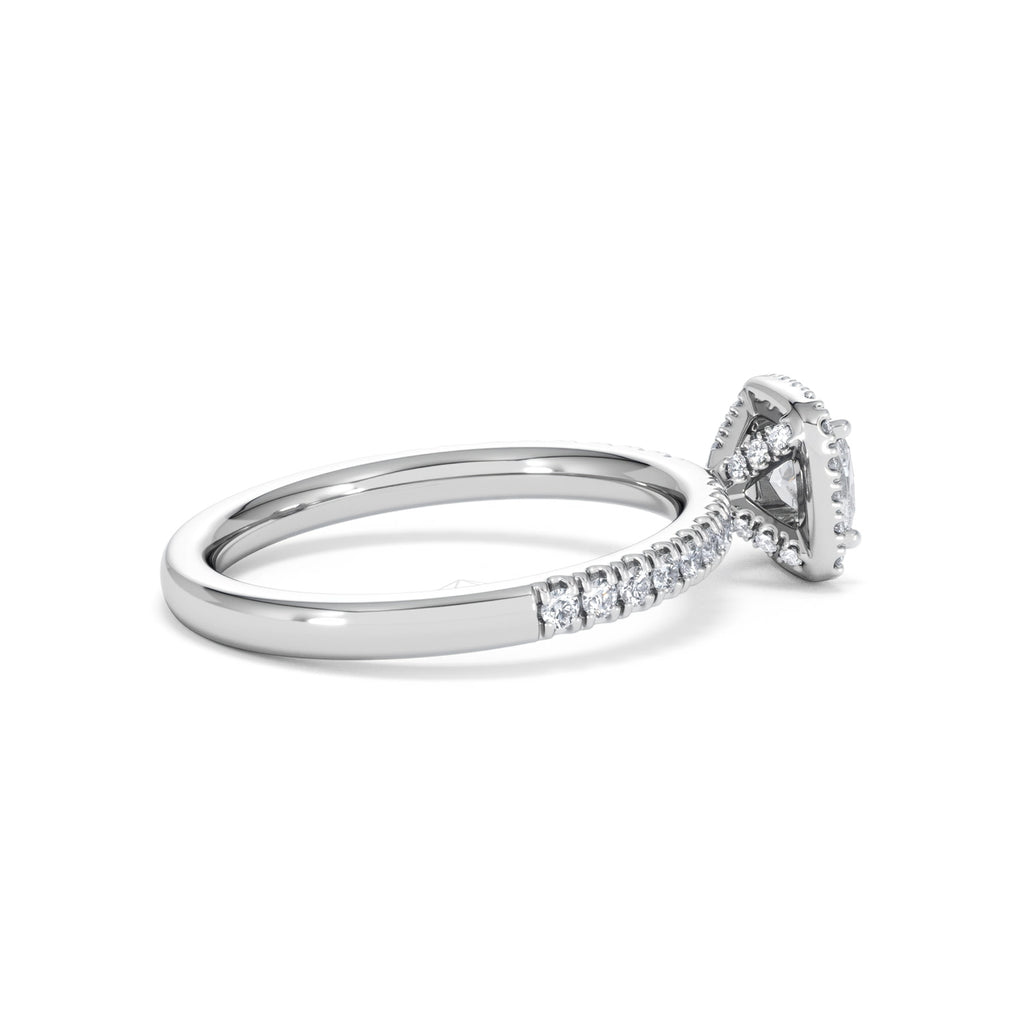 Beatrice Diamond Halo Engagement Ring 18K White Gold 1ct G/VS2