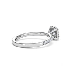 Beatrice Diamond Halo Engagement Ring in Platinum 1ct H/SI