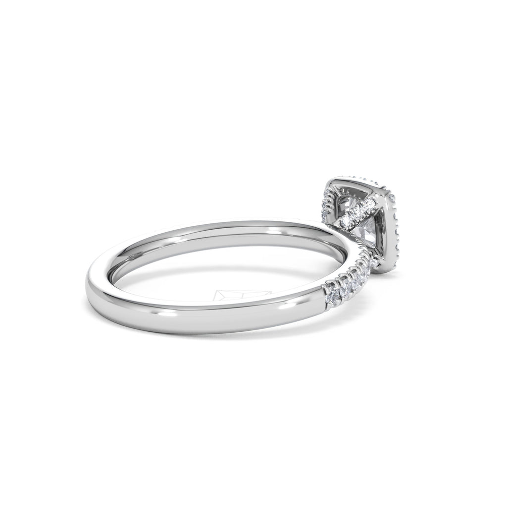 Beatrice Diamond Halo Engagement Ring 18K White Gold 1ct G/VS2