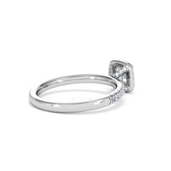 Beatrice Diamond Halo Engagement Ring 18K White Gold 1ct G/VS2
