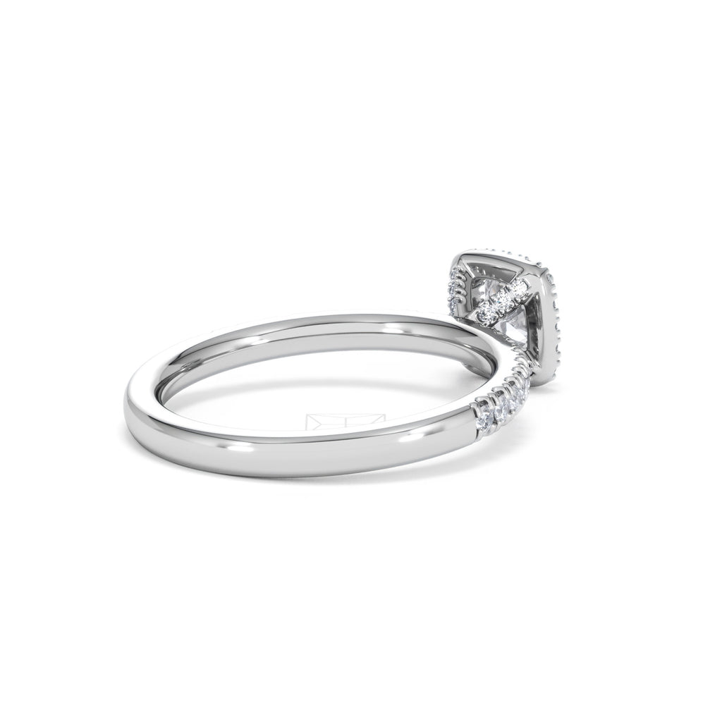 Beatrice Lab Diamond Halo Engagement Ring in Platinum 1ct F/VS1