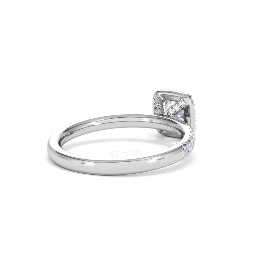 Beatrice Lab Diamond Halo Engagement Ring in Platinum 1ct F/VS1