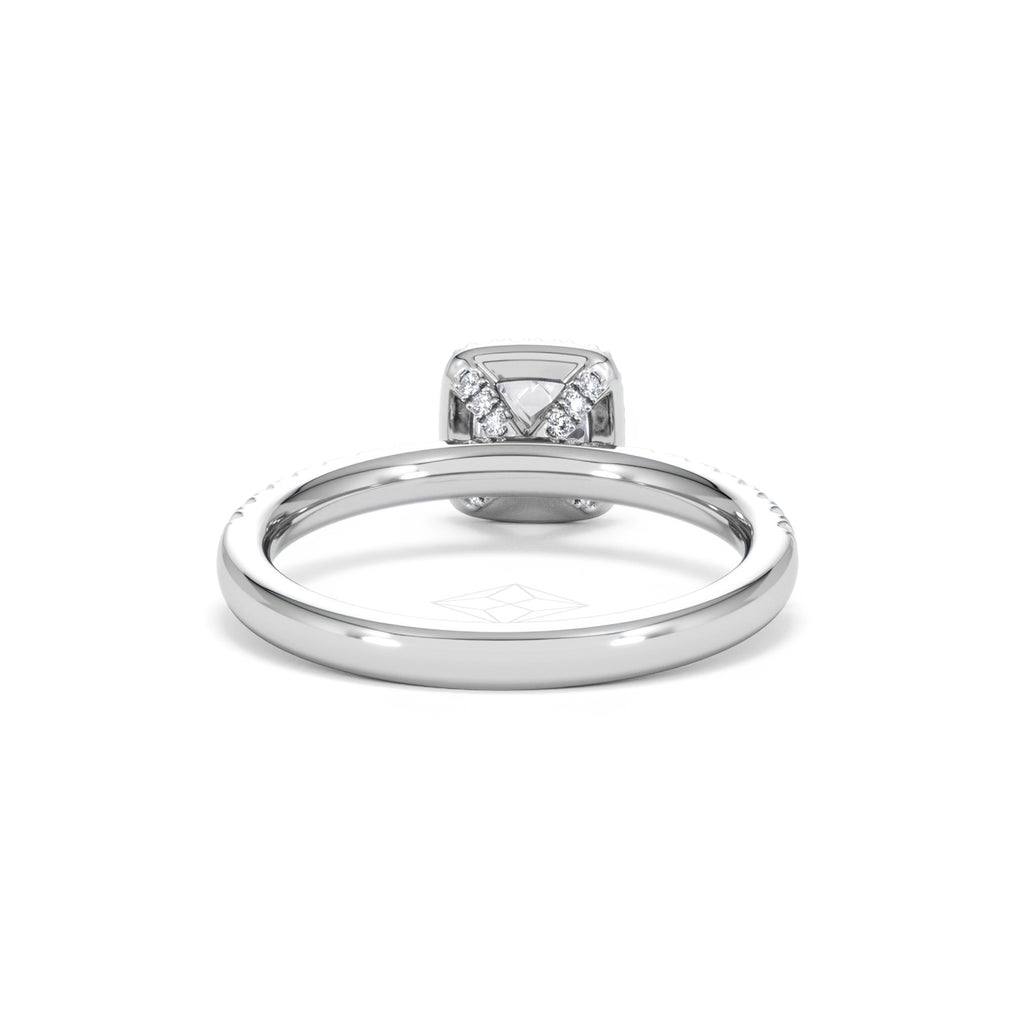 Beatrice Lab Diamond Halo Engagement Ring 18K White Gold 1ct F/VS1