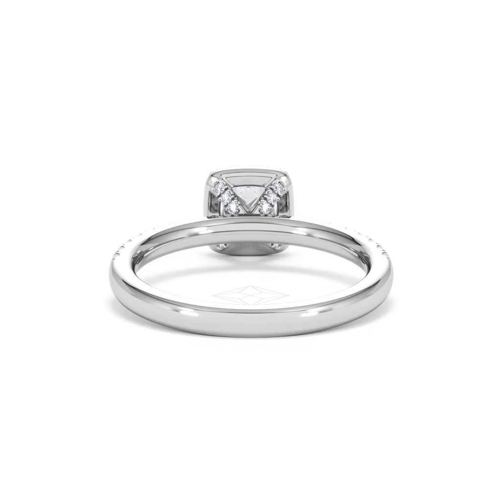 Beatrice Lab Diamond Halo Engagement Ring in Platinum 1ct F/VS1