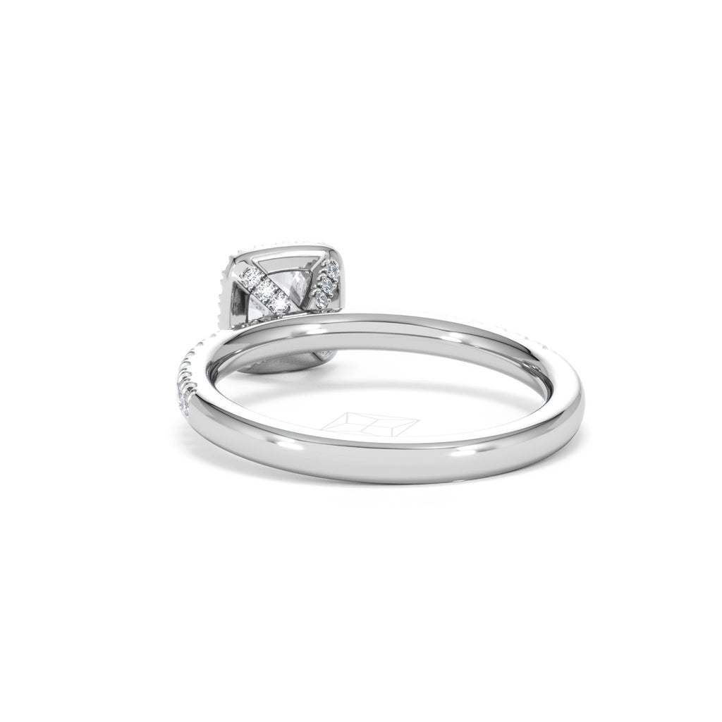 Beatrice Diamond Halo Engagement Ring in Platinum 1ct H/SI