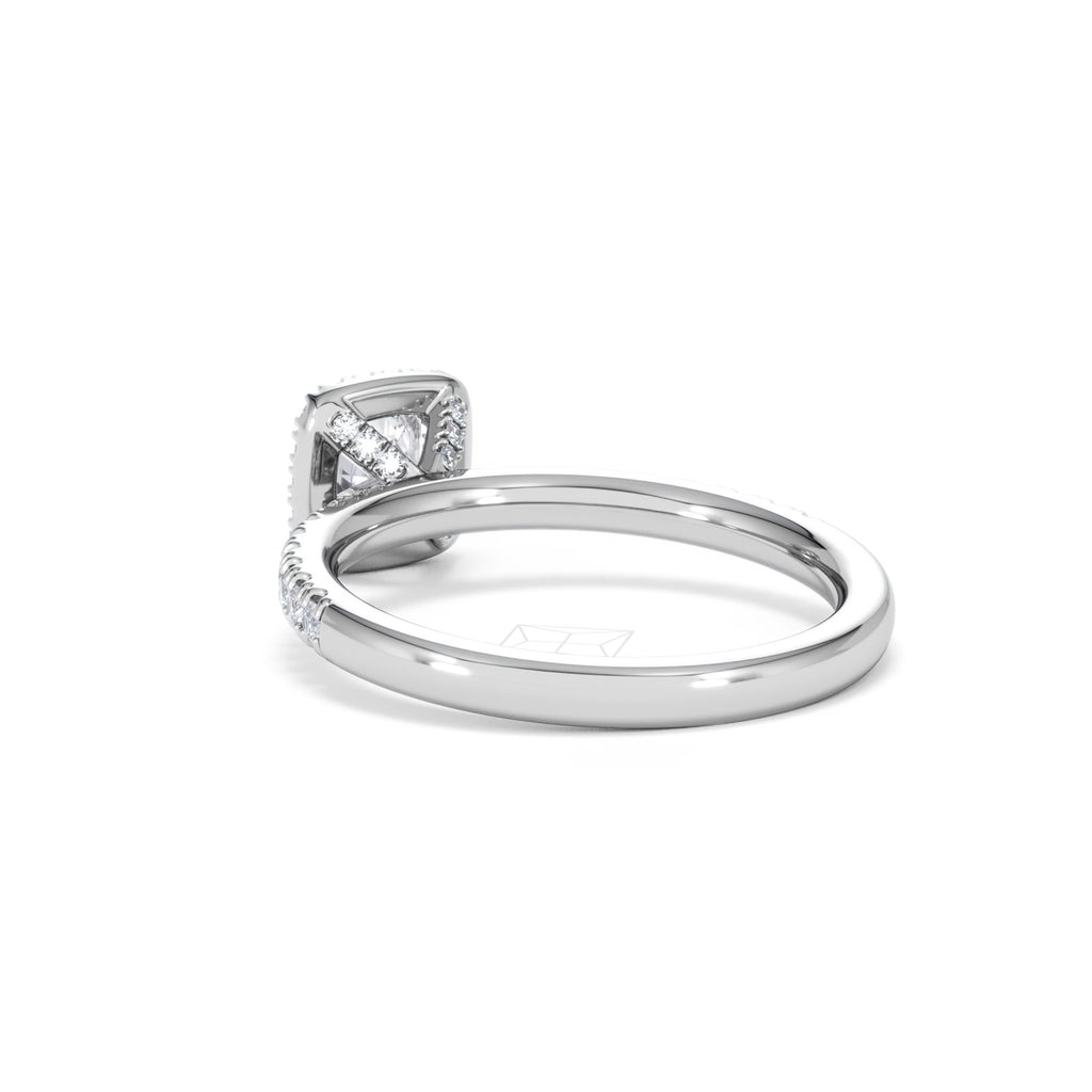 Beatrice Lab Diamond Halo Engagement Ring in Platinum 1ct F/VS1