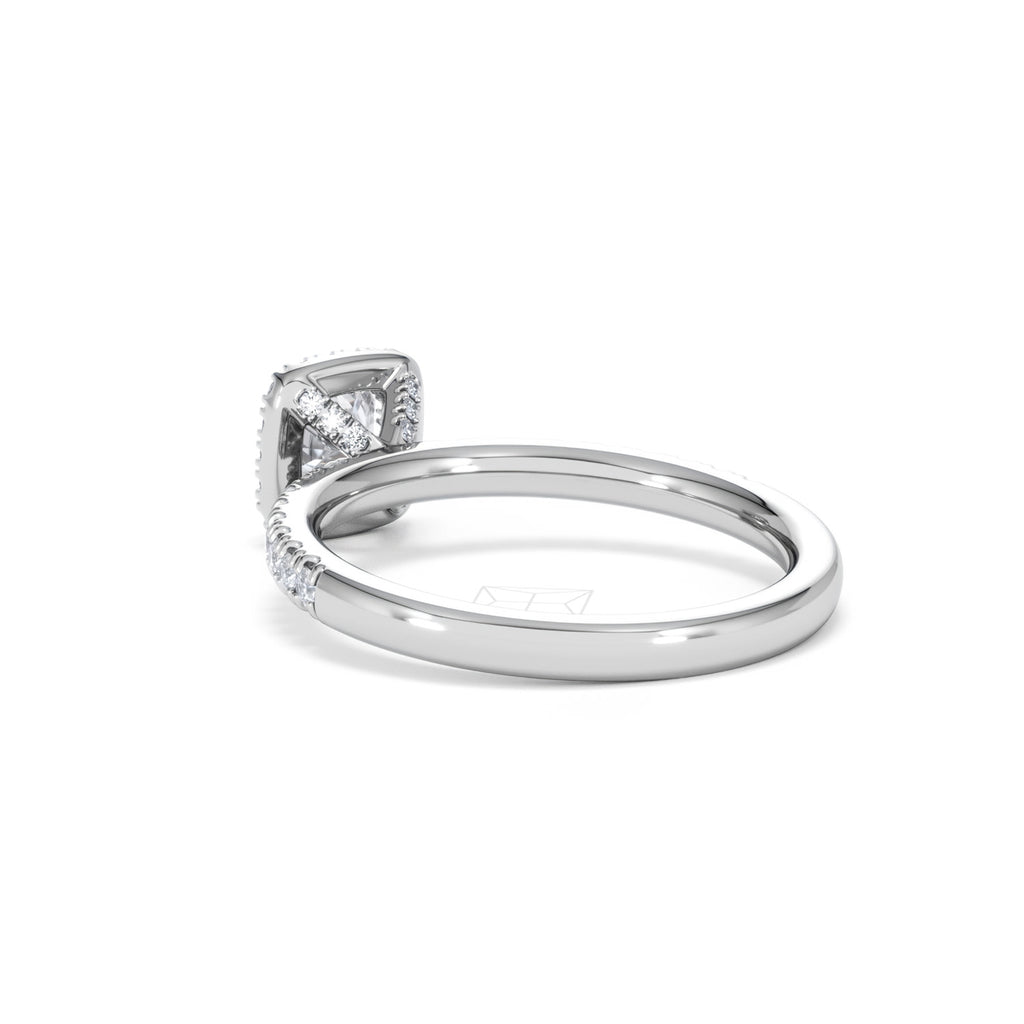 Beatrice Lab Diamond Halo Engagement Ring 18K White Gold 1ct F/VS1