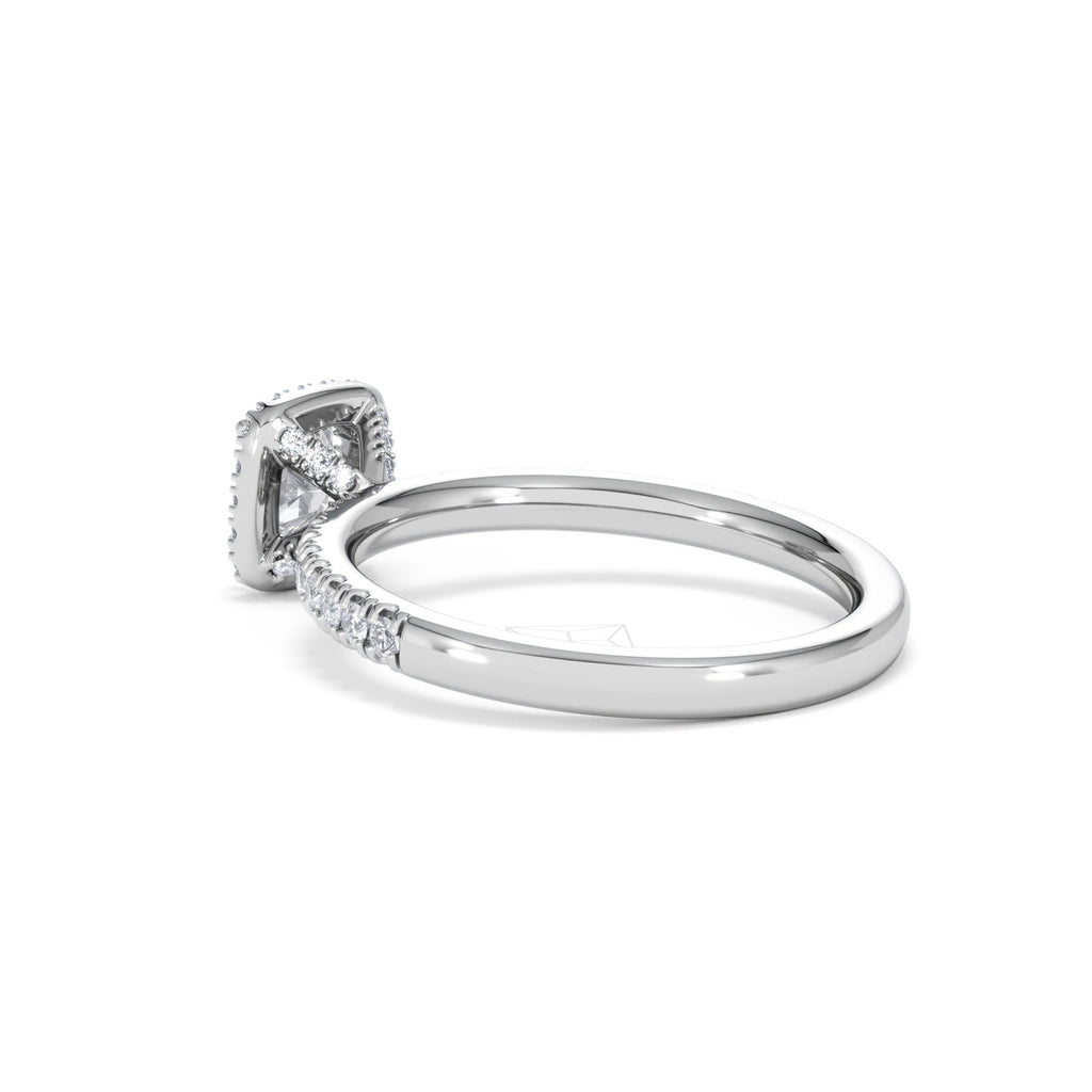 Beatrice Diamond Halo Engagement Ring in Platinum 1ct H/SI