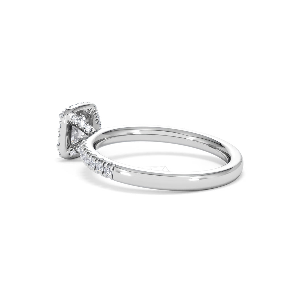 Beatrice Diamond Halo Engagement Ring in Platinum 1ct H/SI