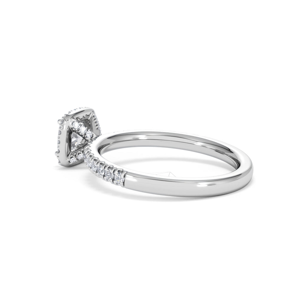 Beatrice Lab Diamond Halo Engagement Ring in Platinum 1ct F/VS1