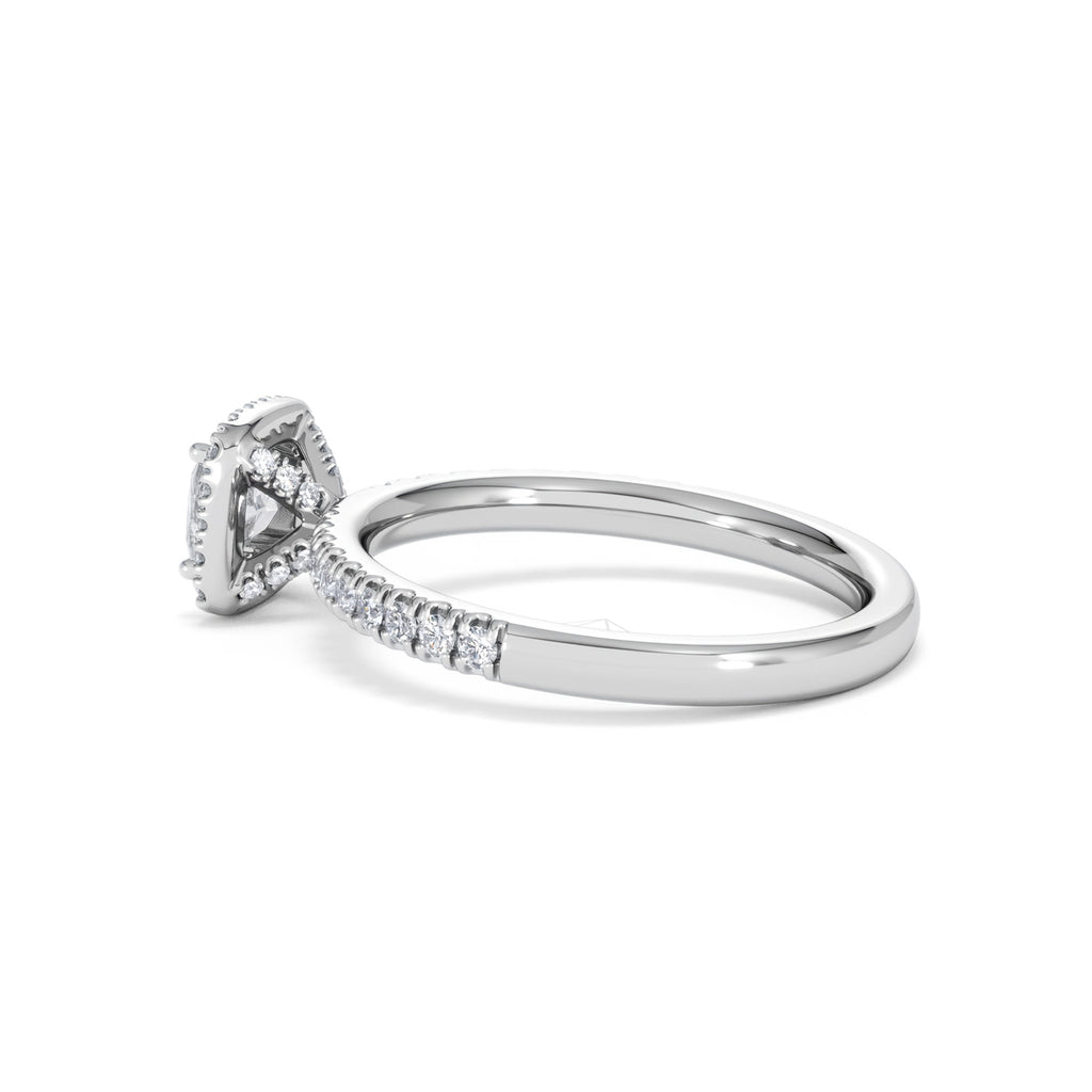 Beatrice Diamond Halo Engagement Ring 18K White Gold 1ct G/VS2