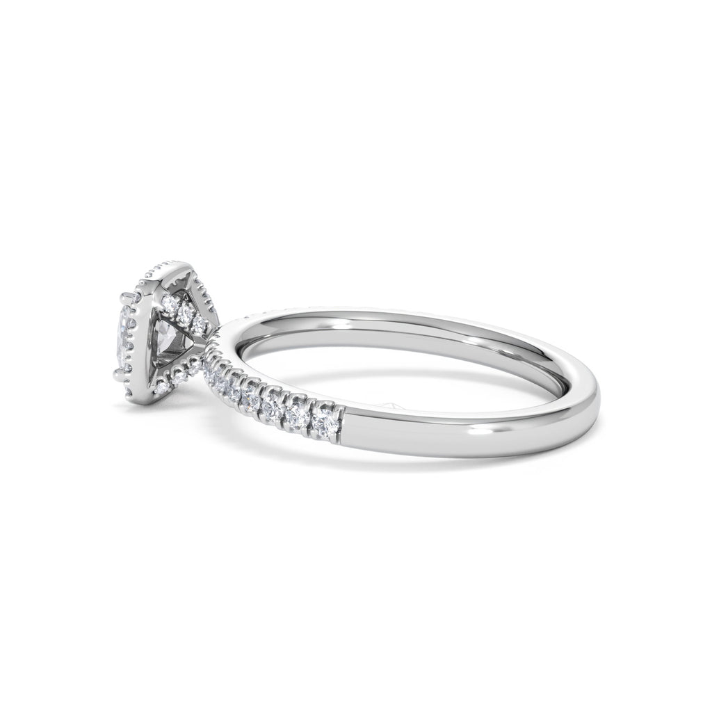 Beatrice Diamond Halo Engagement Ring in Platinum 1ct H/SI