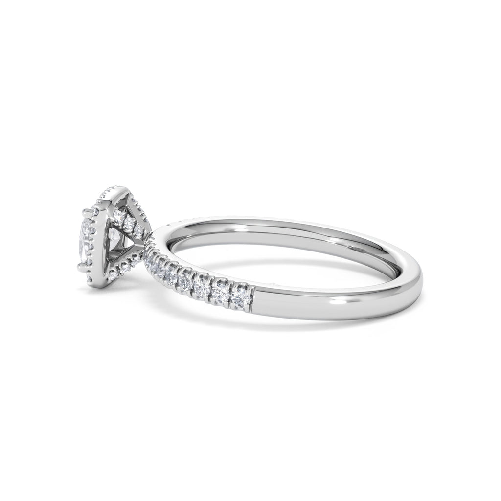 Beatrice Diamond Halo Engagement Ring in Platinum 1ct H/SI