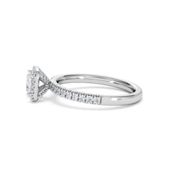 Beatrice Diamond Halo Engagement Ring 18K White Gold 1ct G/VS2