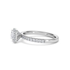 Beatrice Lab Diamond Halo Engagement Ring 18K White Gold 1ct F/VS1