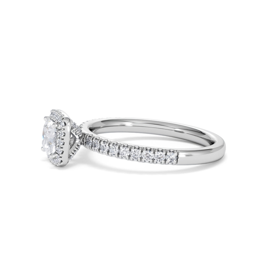 Beatrice Diamond Halo Engagement Ring in Platinum 1ct G/VS