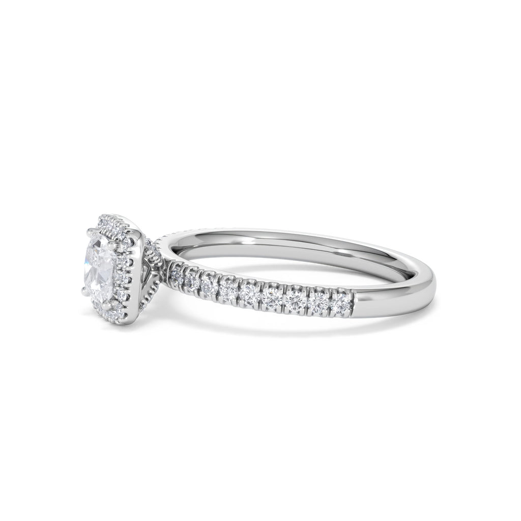 Beatrice Diamond Halo Engagement Ring in Platinum 1ct H/SI