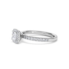 Beatrice Diamond Halo Engagement Ring in Platinum 1ct H/SI