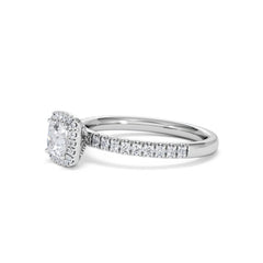 Beatrice Lab Diamond Halo Engagement Ring in Platinum 1ct F/VS1