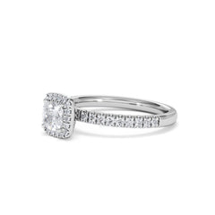 Beatrice Diamond Halo Engagement Ring in Platinum 1ct H/SI