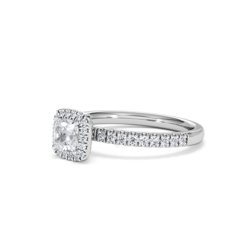 Beatrice Diamond Halo Engagement Ring in Platinum 1ct H/SI