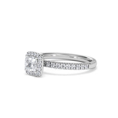 Beatrice Diamond Halo Engagement Ring in Platinum 1ct H/SI