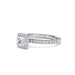 Beatrice Diamond Halo Engagement Ring in Platinum 1ct H/SI