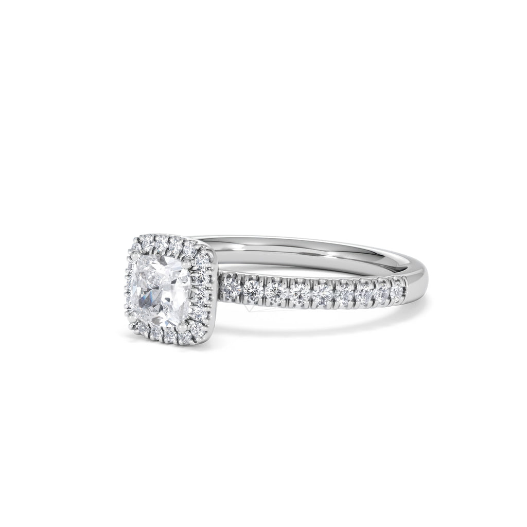 Beatrice Diamond Halo Engagement Ring in Platinum 1ct G/VS