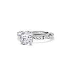 Beatrice Lab Diamond Halo Engagement Ring 18K White Gold 1ct F/VS1