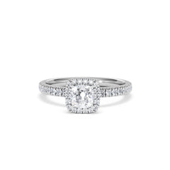 Beatrice Diamond Halo Engagement Ring in Platinum 1ct H/SI