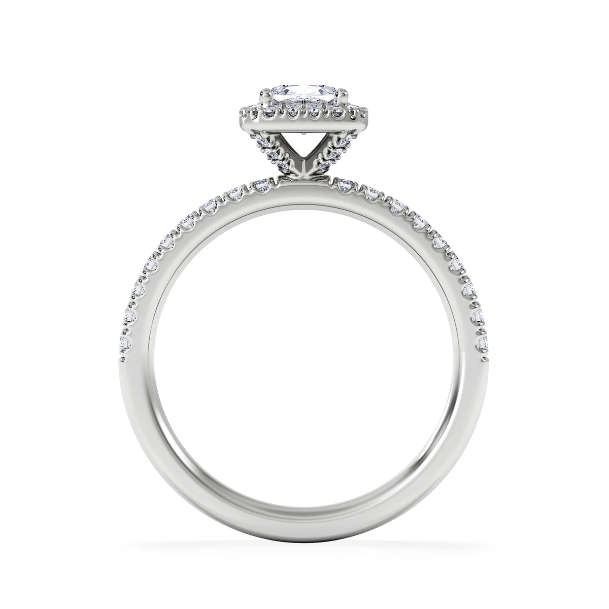 Beatrice Diamond Halo Engagement Ring in Platinum 1ct H/SI