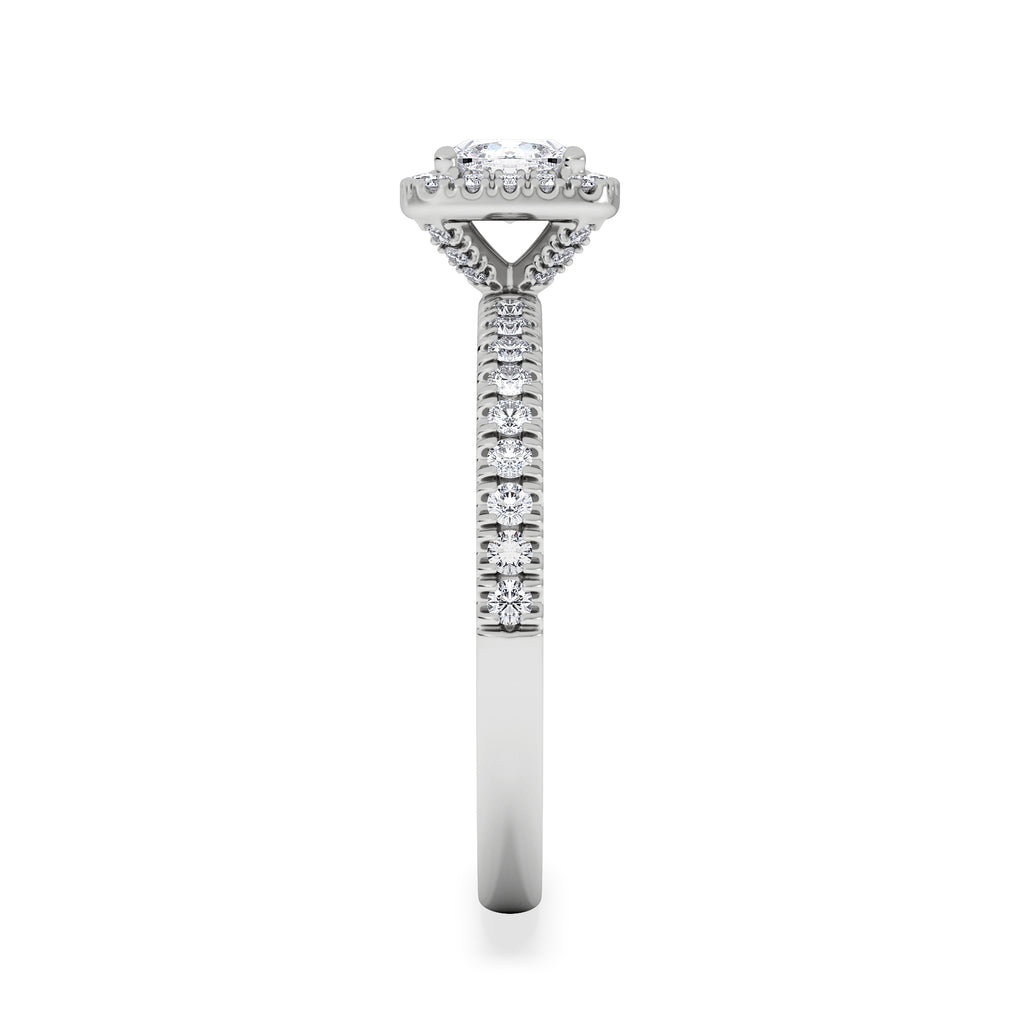 Beatrice Lab Diamond Halo Engagement Ring in Platinum 1ct F/VS1