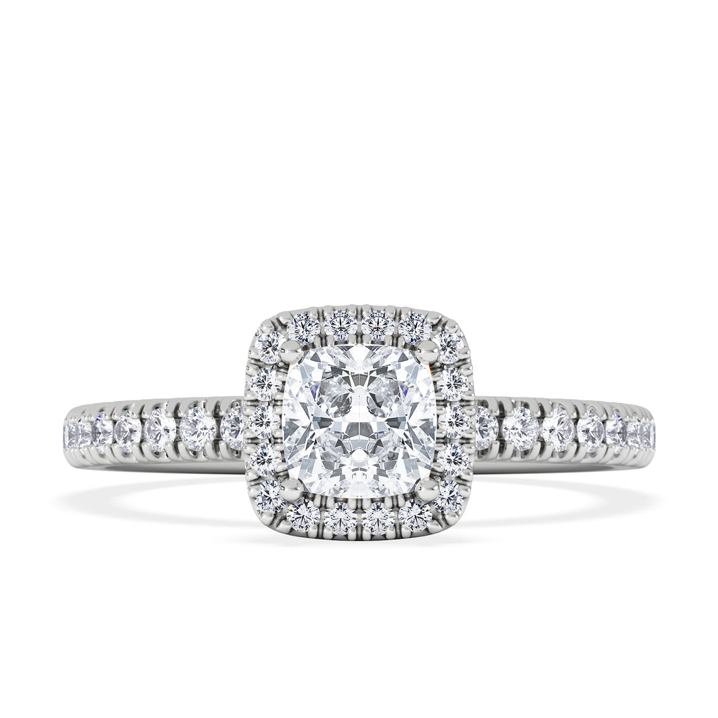 Beatrice Diamond Halo Engagement Ring in Platinum 1ct G/VS