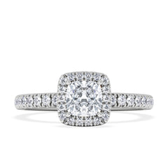 Beatrice Diamond Halo Engagement Ring in Platinum 1ct G/VS