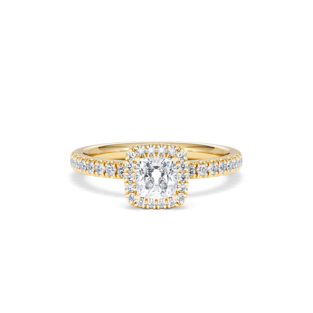 Beatrice Diamond Halo Engagement Ring in 18K Gold 1ct G/SI2