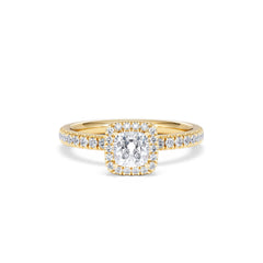 Beatrice Diamond Halo Engagement Ring in 18K Gold 1ct G/SI2
